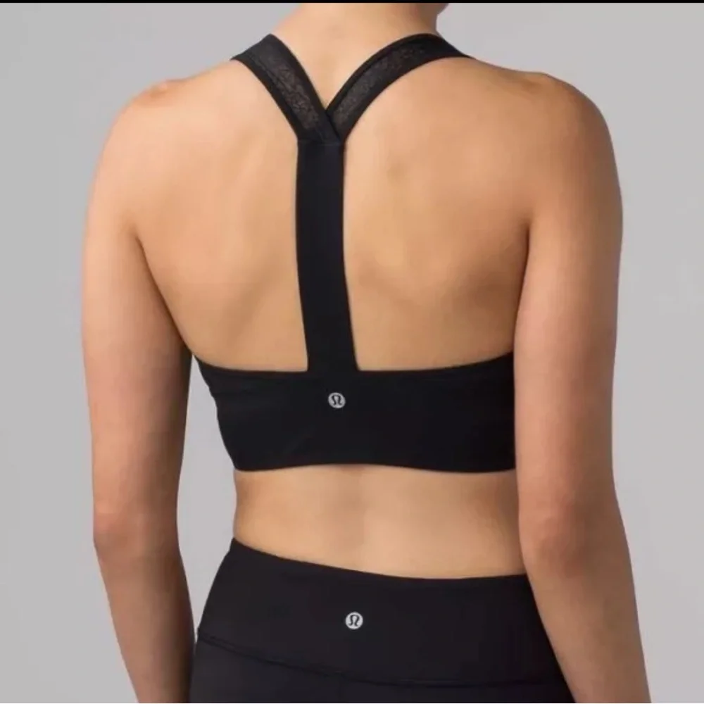 Lululemon‎ Camisole Bra size 4 Band Black T Strap Padded Gr Cond see details